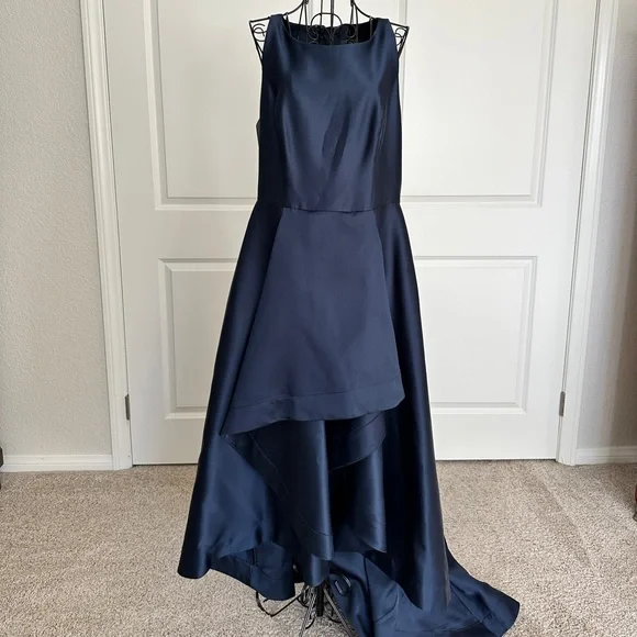 Adrianna Papell Midnight Blue High Low Formal Dress - Picture 2 of 10